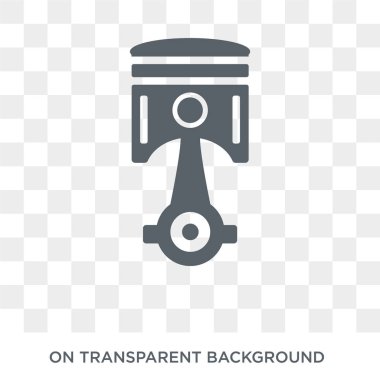 Araba piston simgesi. Araba piston tasarım konsepti araba parçaları koleksiyonundan. Basit öğe vektör çizim şeffaf arka plan üzerinde.