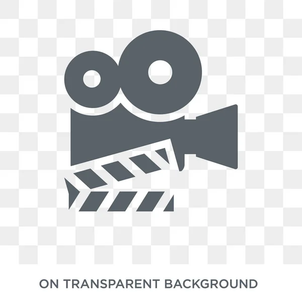 Icône Film Vecteur Plat Tendance Icône Film Sur Fond Transparent — Image vectorielle