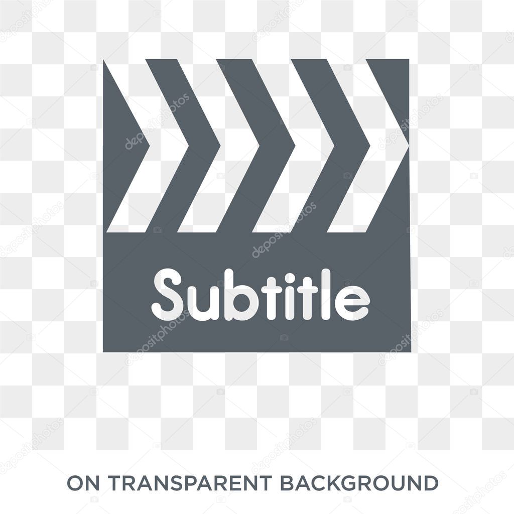 subtitle icon. Trendy flat vector subtitle icon on transparent background from Cinema collection. High quality filled subtitle symbol use for web and mobile