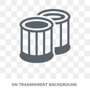 araba yağı filtresi simgesi. Araba parçaları koleksiyonundan araba yağı filtresi tasarım konsepti. Saydam arka planda basit eleman vektör çizimi.