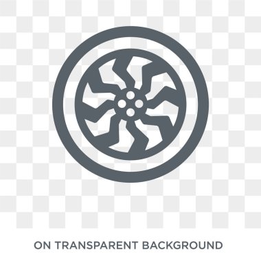 Araba jant kapağı simgesi. Araba jant kapağı tasarım konsepti araba parçaları koleksiyonundan. Basit öğe vektör çizim şeffaf arka plan üzerinde.