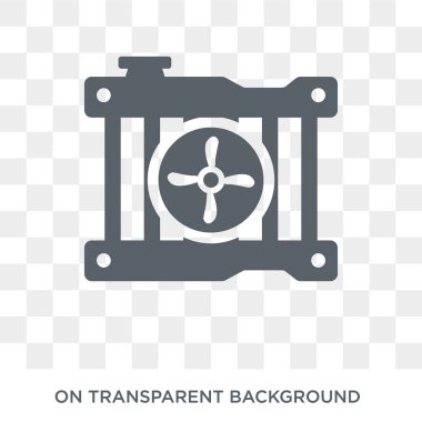 Araba fan simge. Araba fan tasarım konsepti araba parçaları koleksiyonundan. Basit öğe vektör çizim şeffaf arka plan üzerinde.