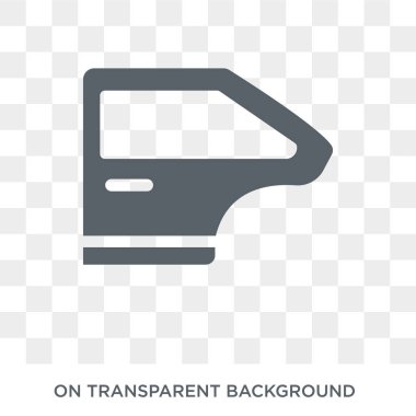 Araba kapısı simgesi. Araba kapısı tasarım konsepti araba parçaları koleksiyonundan. Basit öğe vektör çizim şeffaf arka plan üzerinde.