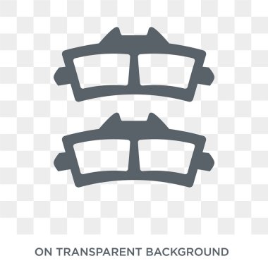 Araba fren balatası simgesi. Araba fren balatası tasarım konsepti araba parçaları koleksiyonundan. Basit öğe vektör çizim şeffaf arka plan üzerinde.