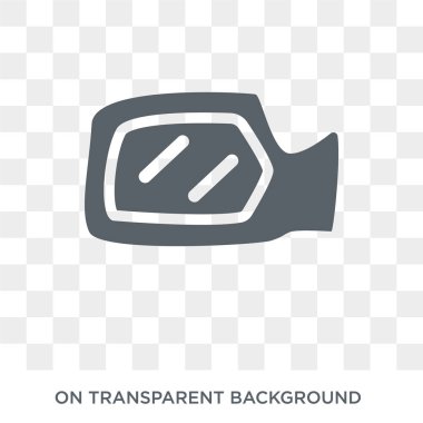 Araba kanat ayna simgesi. Araba kanat ayna tasarım konsepti araba parçaları koleksiyonundan. Basit öğe vektör çizim şeffaf arka plan üzerinde.