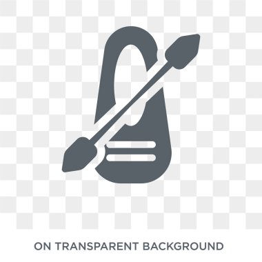 Küreği simgesi. Küreği tasarım konsepti kamp koleksiyonundan. Basit öğe vektör çizim şeffaf arka plan üzerinde.