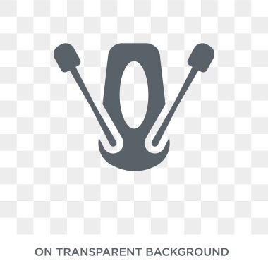 Şişme bot simgesi. Şişme bot tasarım konsepti kamp koleksiyonundan. Basit öğe vektör çizim şeffaf arka plan üzerinde.