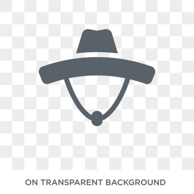 Explorer şapka simgesi. Explorer şapka tasarım konsepti kamp koleksiyonundan. Basit öğe vektör çizim şeffaf arka plan üzerinde.