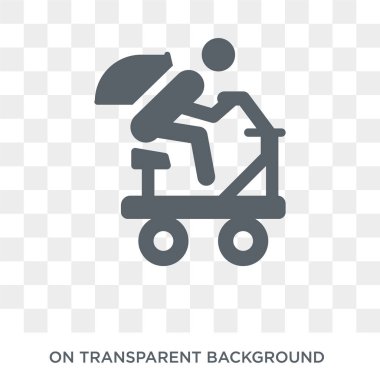 Bisikletçi simgesi. Bisikletçi tasarım konsepti kamp koleksiyonundan. Basit öğe vektör çizim şeffaf arka plan üzerinde.