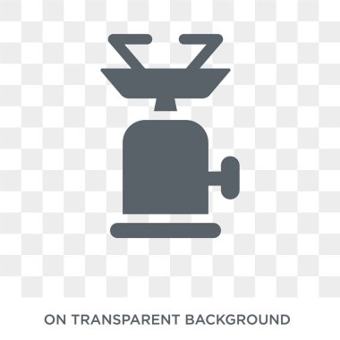 Kamp gaz simgesi. Kamp gaz tasarım konsepti kamp koleksiyonundan. Basit öğe vektör çizim şeffaf arka plan üzerinde.