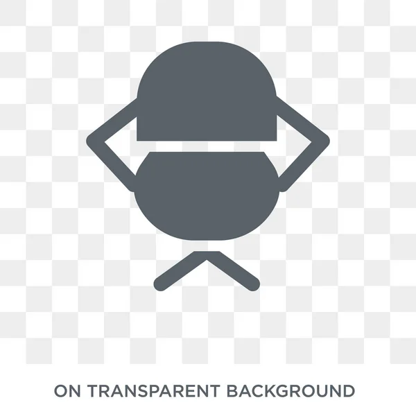 折叠式椅子图标 露营系列的折叠椅设计理念 简单的元素向量例证在透明背景 — 图库矢量图片