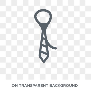 Kravat simgesi. Trendy düz vektör iş ve analytics koleksiyonundan şeffaf arka plan üstünde kutsal kişilerin resmi kravat. Kravat simge kullanımı web ve mobil için yüksek kaliteli dolu