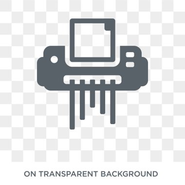 Kağıt parçalayıcı simgesi. Trendy düz vektör kağıt parçalayıcı üstünde kutsal kişilerin resmi iş ve analytics koleksiyonundan şeffaf arka plan. Yüksek kaliteli kağıt parçalayıcı simge kullanımı web ve mobil için dolu