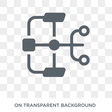 Veri analytics simgesi akış. Trendy düz vektör verilerini analytics akışı iş ve analytics koleksiyonu şeffaf arka plan üstünde kutsal kişilerin resmi. Kaliteli veri analytics akışı simge kullanımı web ve mobil için dolu