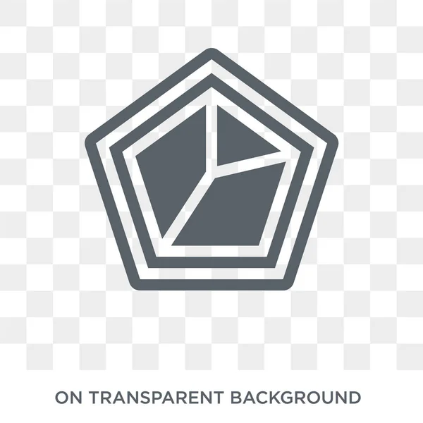 Polygonal Chart Icon Trendy Flat Vector Polygonal Chart Icon Transparent — ストックベクタ