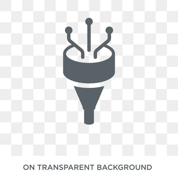 Icône Funneling Data Vecteur Plat Tendance Funneling Icône Données Sur — Image vectorielle