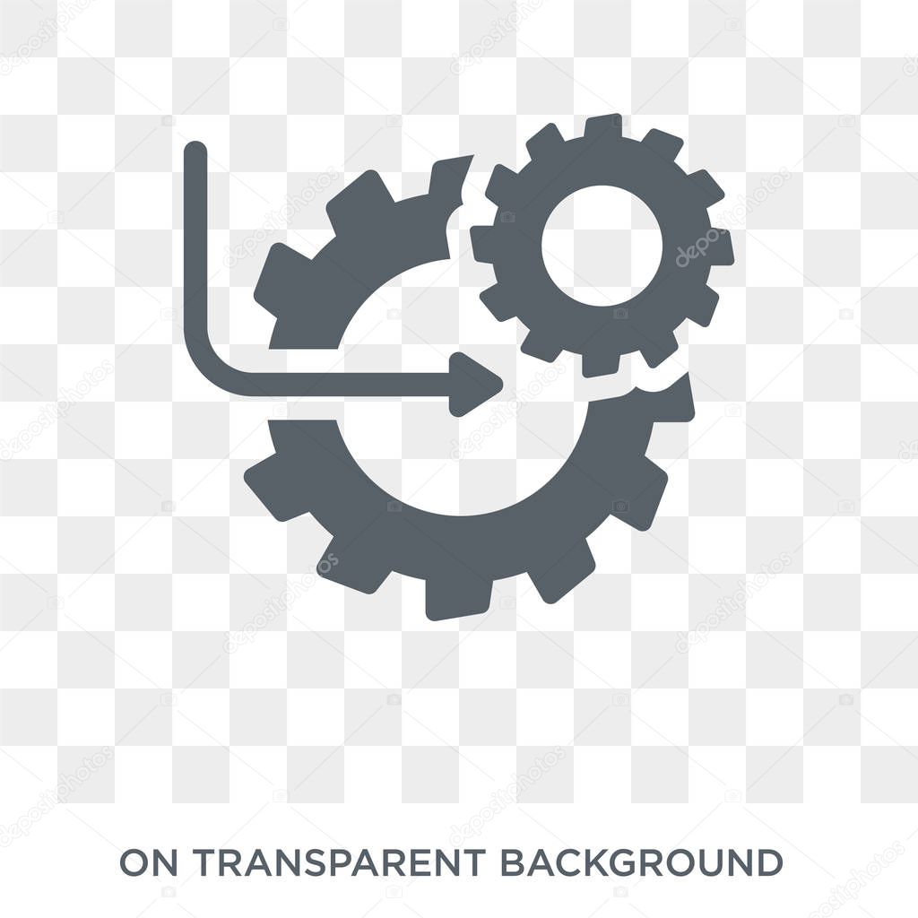 Setting flow interface symbol icon. Trendy flat vector Setting flow interface symbol icon on transparent background from Business and analytics collection. High quality filled Setting flow interface symbol symbol use for web and mobile
