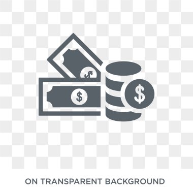 Para arzı simgesi. Trendy düz vektör iş koleksiyonundan şeffaf arka plan üstünde kutsal kişilerin resmi para arzı. Yüksek kaliteli para arzı simge kullanımı için web ve mobil dolu