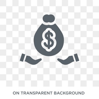 Yönetilen fon simgesi. Trendy düz vektör yönetilen fon simgesini şeffaf bir arka plan iş koleksiyonundan. Yönetilen fon simge kullanımı web ve mobil için yüksek kaliteli dolu