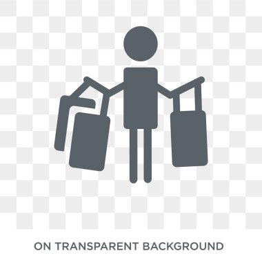 Alışveriş simgesi. Saydam arka plan etkinliği ve Hobiler koleksiyon trendy düz vektör alışveriş simgesi. Yüksek kaliteli alışveriş simge kullanımı web ve mobil için dolu