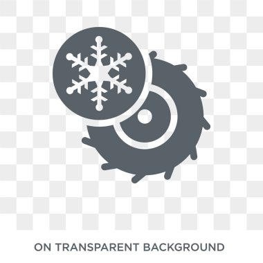 Kış lastiği simgesi. Kış lastiği tasarım konsepti kış koleksiyonundan. Basit öğe vektör çizim şeffaf arka plan üzerinde.