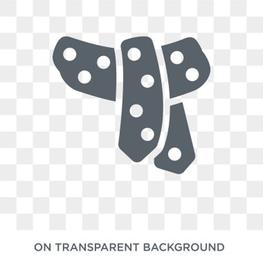 Kış eşarbı ikonu. Kış eşarbı koleksiyonundan kış eşarbı tasarımı. Şeffaf arkaplanda basit element vektör çizimi.