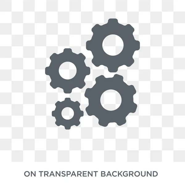 Pictogram Voor Gearing Trendy Plat Vector Gearing Pictogram Transparante Achtergrond — Stockvector