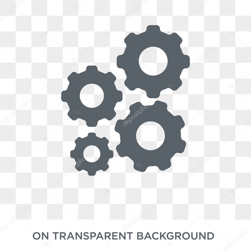 Gearing icon. Trendy flat vector Gearing icon on transparent background from Business  collection. High quality filled Gearing symbol use for web and mobile