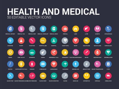 damla, basıncı, basınç göstergesi kan 50 sağlık ve tıbbi set simgeleri ambulans, ampül, antibiyotik, yardım grubu, kan, kan bağışı, gibi. basit modern izole vektör simgeler web kullanmak olabilir