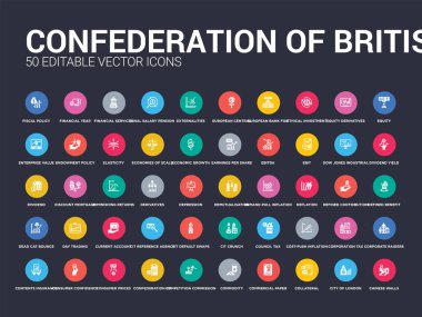 Çin duvarlar, Londra, teminat, kağıt satışı, emtia, rekabet Komisyonu, british Industry (CBI), tüketici fiyatları Konfederasyonu gibi İngiliz set simgeleri 50 Konfederasyonu