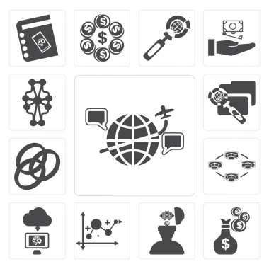 13 ayarlamak basit düzenlenebilir simgeler gibi Internet, para, fikir, çizgi grafiği, Cloud computing, diyagram, Rgb, dosya, web kullanıcı arabirimi simge paketi