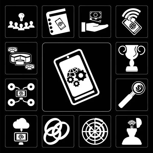 Set Semplici Icone Modificabili Come Smartphone Idea Diagramma Rgb Cloud — Foto Stock