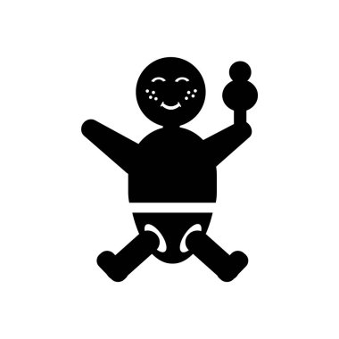 Web ve mobil uygulaması tasarımı, Bebek logo kavramı için beyaz arka plan üzerinde izole bebek simge vektör