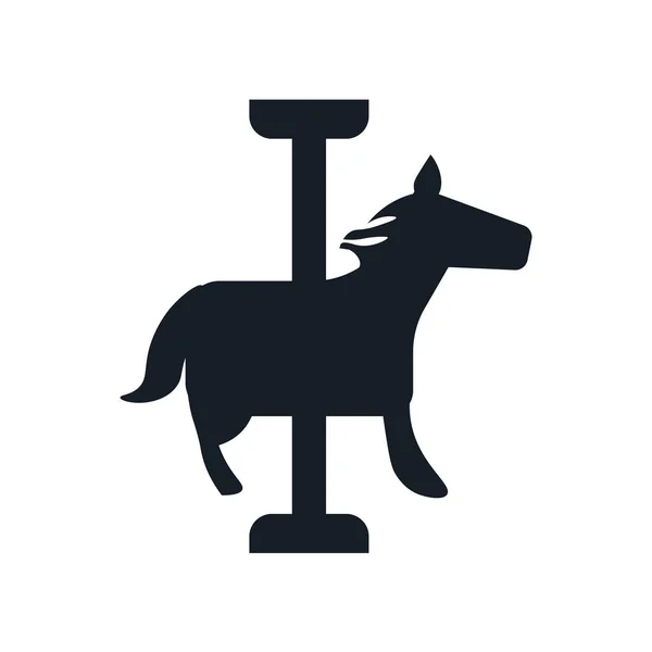 カルーセル馬のアイコン ベクトル Web およびモバイル アプリの設計 カルーセル馬ロゴのコンセプト ホワイト バック グラウンドの分離 — ストックベクタ