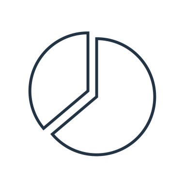 Pasta grafik simge vektör beyaz arka plan üzerinde pasta grafiği şeffaf işareti izole