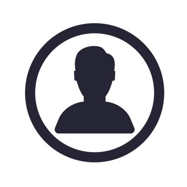 Web ve mobil uygulaması tasarımı, Kullanıcı logo kavramı için beyaz arka plan üzerinde izole Kullanıcı simge vektör