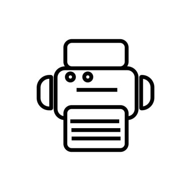 Web ve mobil uygulaması tasarımı, yazıcı logo kavramı için beyaz arka plan üzerinde izole yazıcı simge vektör