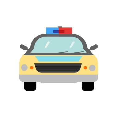 Polis araba simge vektör web ve mobil uygulaması tasarımı, polis araba logosu kavramı için izole üzerinde beyaz arka plan