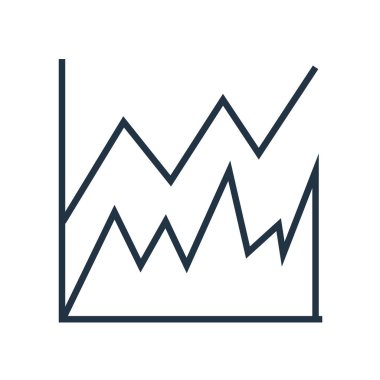 Beyaz arka plan üzerinde çizgi grafiği şeffaf işareti izole çizgi grafik simge vektör