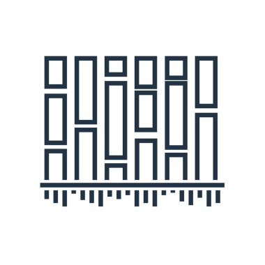 Çubuk grafik simge vektör beyaz arka plan üzerinde çubuk grafik şeffaf işareti izole