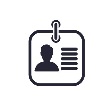 Kimlik kartı simge vektör web ve mobil uygulaması tasarımı, kimlik kartı logo kavramı üzerinde izole beyaz arka plan