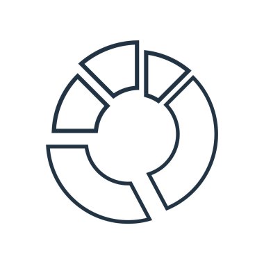 Pasta grafik simge vektör beyaz arka plan üzerinde pasta grafiği şeffaf işareti izole