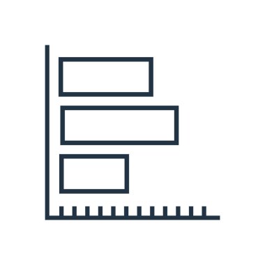 Çubuk grafik simge vektör beyaz arka plan üzerinde çubuk grafik şeffaf işareti izole