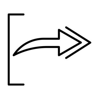 Gezinti ok simgesi üzerinde izole beyaz arka plan web ve mobil uygulaması tasarımı, gezinti ok logo kavramı için vektör