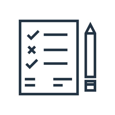 Beyaz arka plan üzerinde liste şeffaf işareti izole liste simge vektör