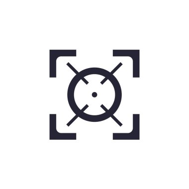 Web ve mobil uygulaması tasarım, odak logosu kavramı için beyaz arka plan üzerinde izole odak simge vektör