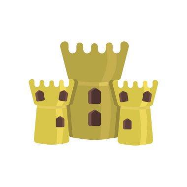 Kumdan kale simge vektör web ve mobil uygulaması tasarımı, kumdan kale logo kavramı için izole üzerinde beyaz arka plan