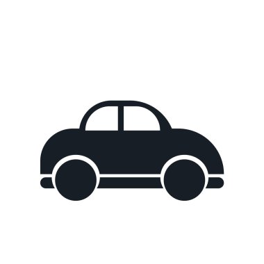 Web ve mobil uygulaması tasarımı, araba logosu kavramı için beyaz arka plan üzerinde izole araba simge vektör