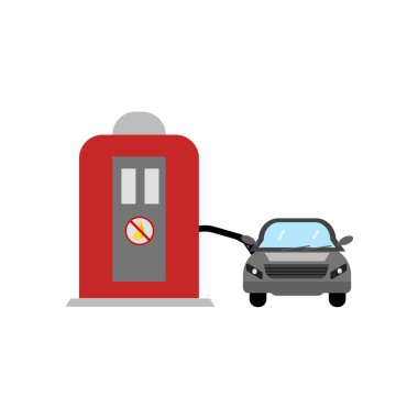 Benzin istasyonu simge vektör web ve mobil uygulaması tasarımı, benzin istasyonu logo kavramı üzerinde izole beyaz arka plan