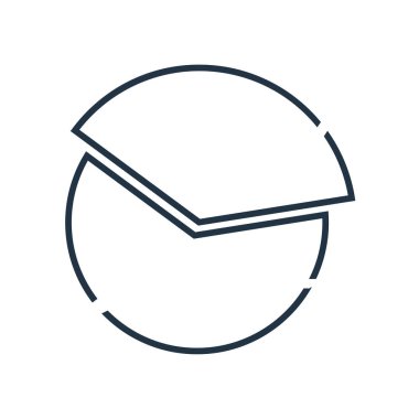 Pasta grafik simge vektör beyaz arka plan üzerinde pasta grafiği şeffaf işareti izole